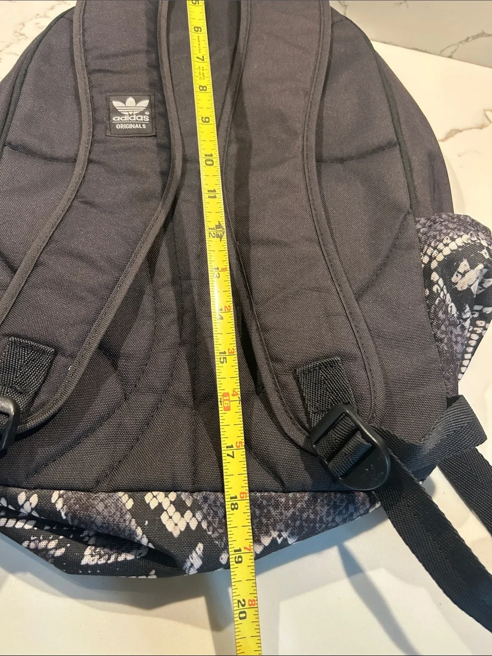 adidas Black Backpack with Snake-Print Front Large